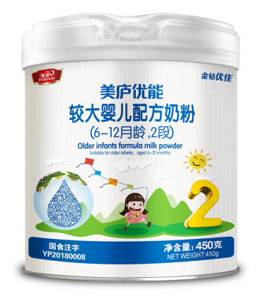 太阳集团tcy8722优能较大婴儿配方奶粉450克-2段